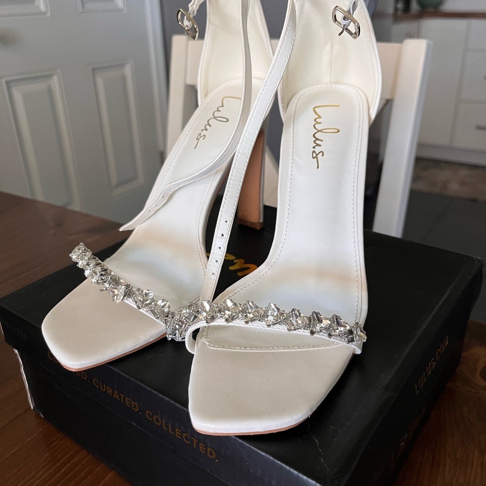 Lulu’s White Bridal Heels